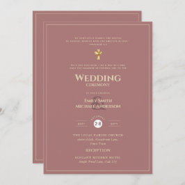 CLASSIC All-in-1 Dusty Roos Gold katholieke bruilo Kaart