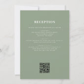 Classic All in One Sage Green QR Code Wedding Kaart (Achterkant)