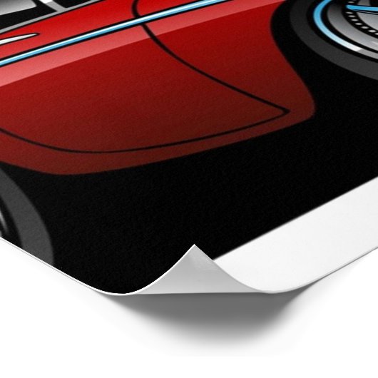 Classic American 57 Hot Rod Cartoon Poster (Hoek)