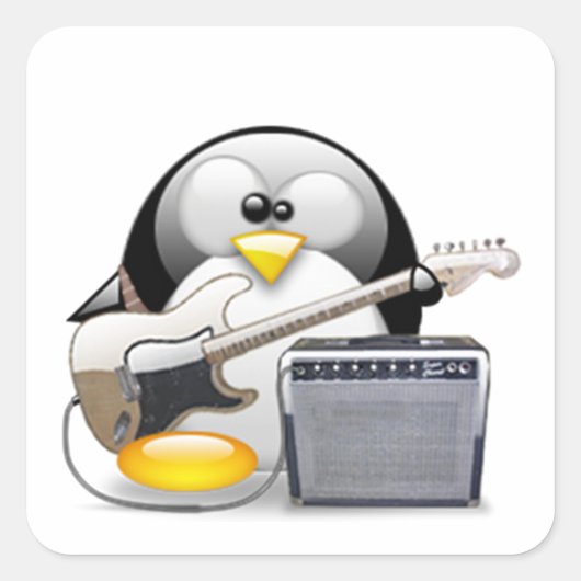 Classic American Guitar and Amplifier Tux Vierkante Sticker (Voorkant)