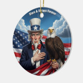 Classic American Patriotism  Keramisch Ornament (Links)