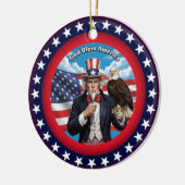 Classic American Patriotism Keramisch Ornament (Links)