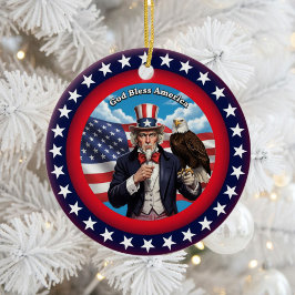 Classic American Patriotism Keramisch Ornament