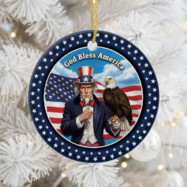 Classic American Patriotism Keramisch Ornament