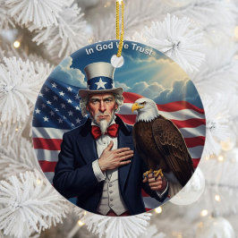 Classic American Patriotism Keramisch Ornament