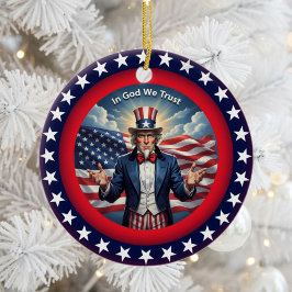 Classic American Patriotism Keramisch Ornament