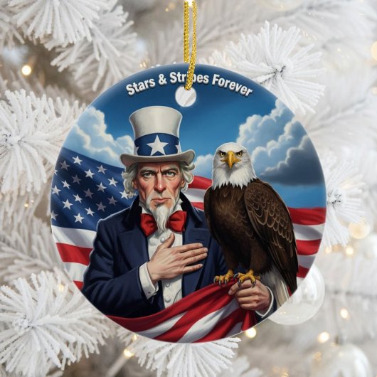 Classic American Patriotism  Keramisch Ornament