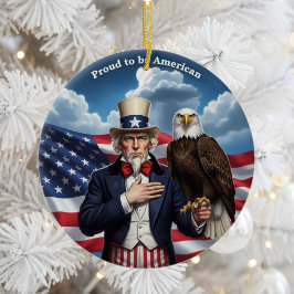 Classic American Patriotism Keramisch Ornament
