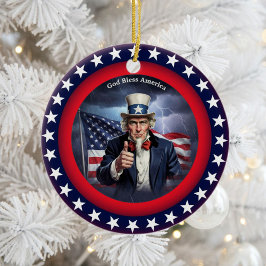 Classic American Patriotism Keramisch Ornament