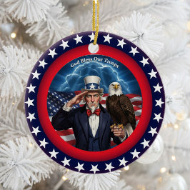 Classic American Patriotism Keramisch Ornament
