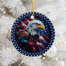 Classic American Patriotism Keramisch Ornament