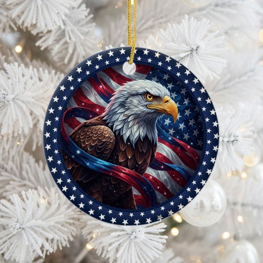 Classic American Patriotism  Keramisch Ornament