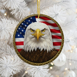 Classic American Patriotism Keramisch Ornament