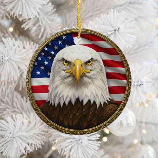Classic American Patriotism  Keramisch Ornament