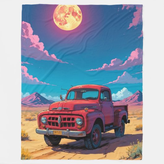 Classic American Pickup  Fleece Blanket Deken (Voorkant)