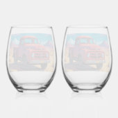 Classic American Pickup   Wijnglas Zonder Voet (Achterkant)