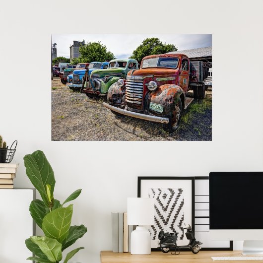 CLASSIC AMERICAN TRUCK LINEUP POSTER (Thuiskantoor)