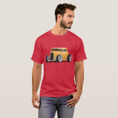 Classic American Yellow 32 Hotrod Car Illustration T-shirt (Voorkant volledig)