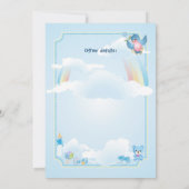 Classic and cute Stork Baby Shower Invitation Kaart (Achterkant)