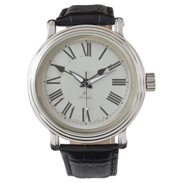 Classic and Elegant Roman Numeral London Horloge (Voorkant)