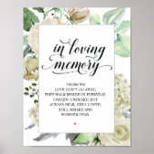 Classic and Elegant Wedding Memorial Table Sign Poster (Voorkant)