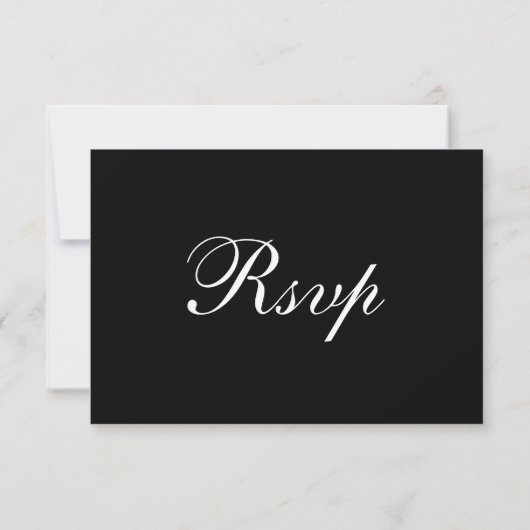 Classic and Formal Black | QR Code Wedding RSVP Kaartje (Achterkant)