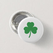 Classic and Lucky Three Leaf Clover Round Button  (Voorkant /achterkant)