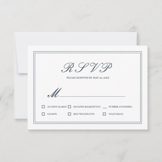 Classic and Simple Elegant Wedding RSVP (Voorkant)