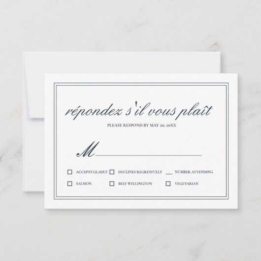 Classic and Simple Elegant Wedding RSVP (Voorkant)
