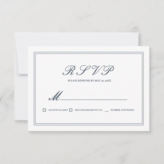 Classic and Simple Elegant Wedding RSVP (Voorkant)