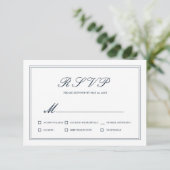 Classic and Simple Elegant Wedding RSVP Kaartje (Staand voorkant)