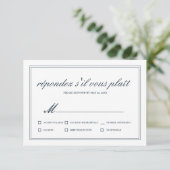 Classic and Simple Elegant Wedding RSVP Kaartje (Staand voorkant)