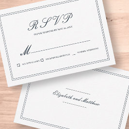 Classic and Simple Elegant Wedding RSVP Kaartje