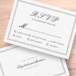 Classic and Simple Elegant Wedding RSVP Kaartje