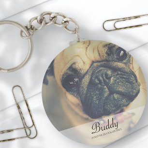 Classic and Simple Pet Photo Memorial Sleutelhanger