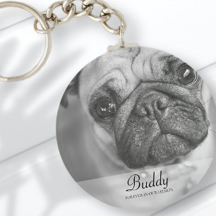 Classic and Simple Pet Photo Memorial Sleutelhanger