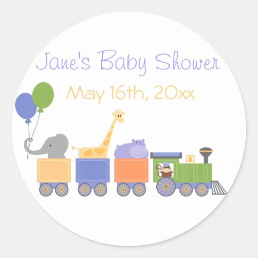 Classic Animals op een Baby shower Sticker (Voorkant)