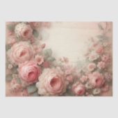 Classic Antiek Pastel Roze Rose Bloemen Decoupage Tissuepapier (Voorkant)
