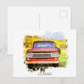 *~* Classic  Antiek Rusty TRUCK Briefkaart (Voorkant / Achterkant)