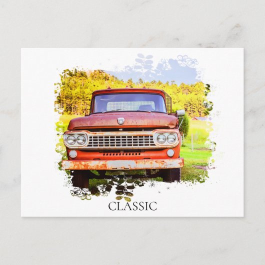 *~* Classic  Antiek Rusty TRUCK Briefkaart (Voorkant)