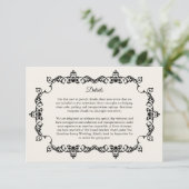 Classic Antique Ivory Ornately Framed Wedding Informatiekaartje (Staand voorkant)