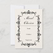 Classic Antique Ivory Ornately Framed Wedding RSVP Kaartje (Achterkant)