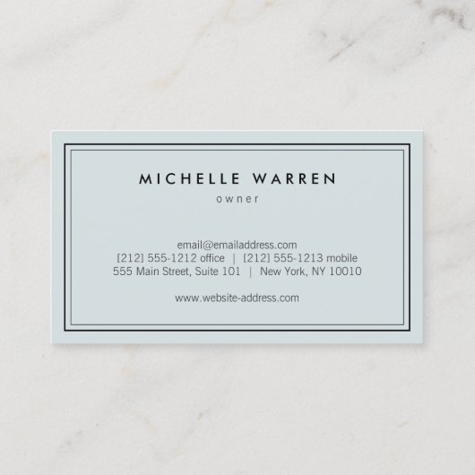 Classic Apothecary Holistic Medicine Bord Blauw Visitekaartje (Achterkant)