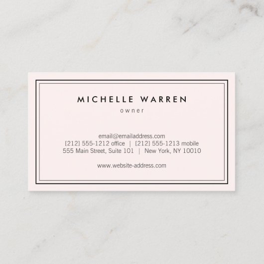 Classic Apothecary Holistic Medicine Bord Roze Visitekaartje (Achterkant)