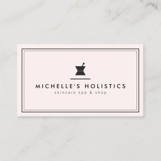 Classic Apothecary Holistic Medicine Bord Roze Visitekaartje (Voorkant)