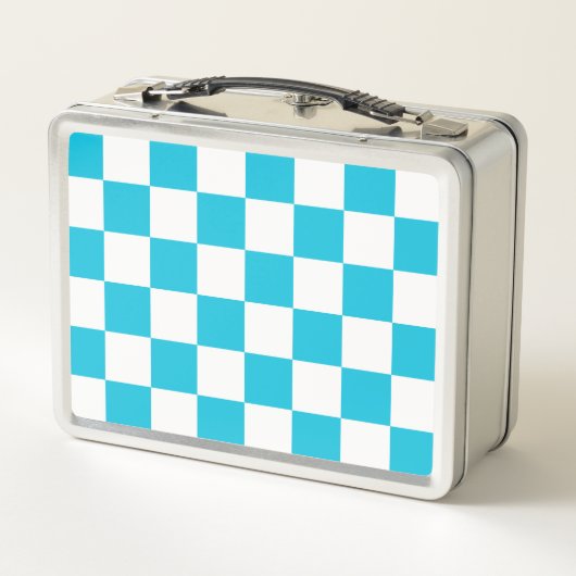 Classic aqua blue checkerboard (Achterkant)