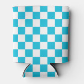 Classic aqua blue checkerboard blikjeskoeler (Voorkant)