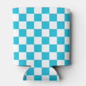 Classic aqua blue checkerboard blikjeskoeler (Achterkant)