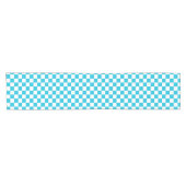 Classic aqua blue checkerboard korte tafelloper (Horizontaal)
