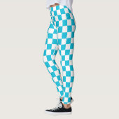 Classic aqua blue checkerboard leggings (Links)